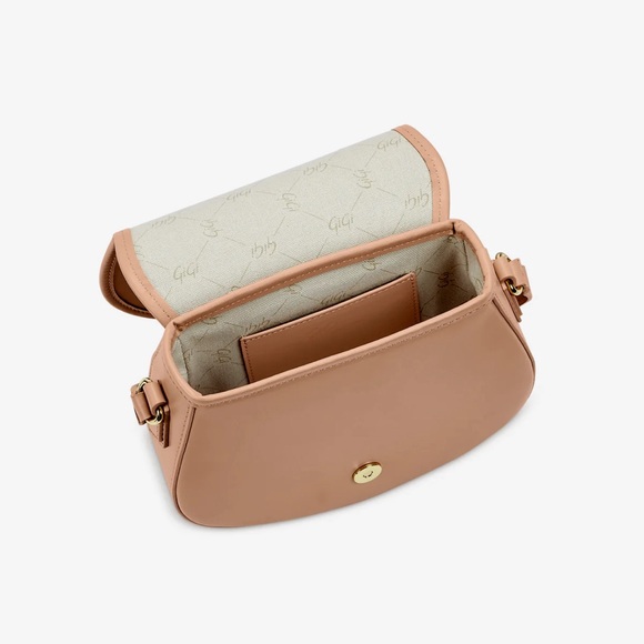 Gigi New York Jenni Saddle Bag in cappuccino Italian calfskin leather - Picture 3 of 12